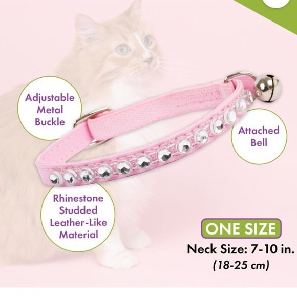 Pink Rhinestone Cat collar. - Picture 1 of 2